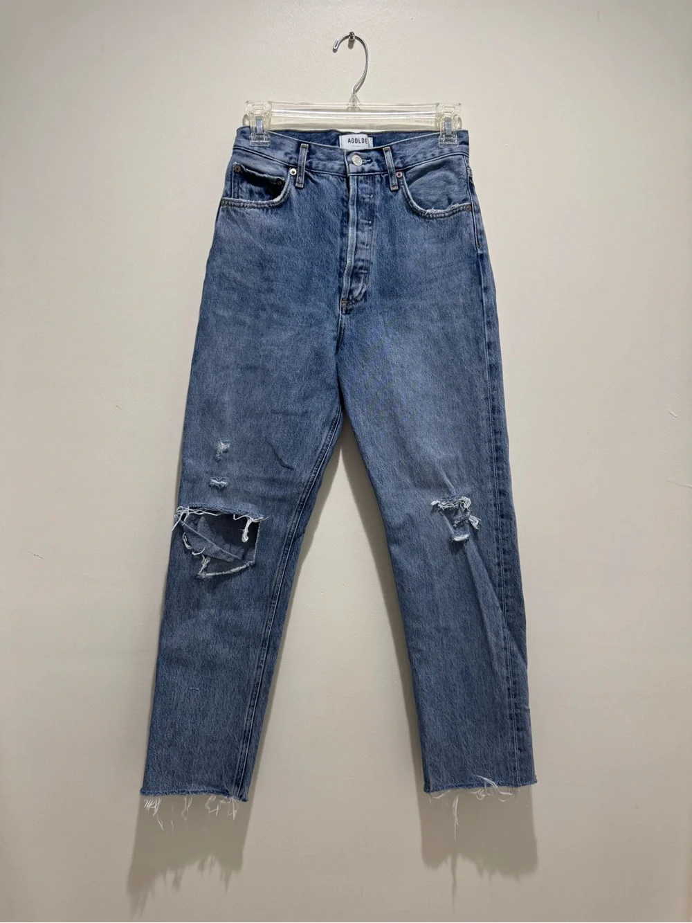 AGOLDE 90’s Pinch Waist Jeans Size 25 High Rise Straight Leg Distressed
